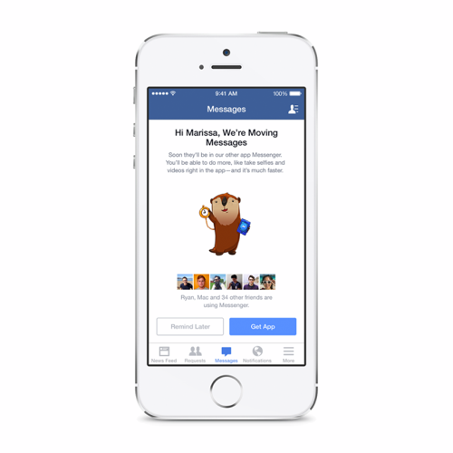 フェイスブックのメッセージ機能が、もうすぐ専用アプリのみの対応になります