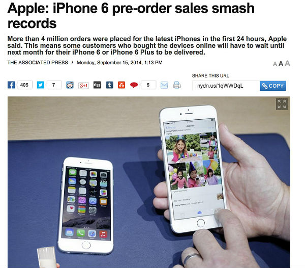 人に何言われてもあんまり気にすることはない。iPhone 6 の記録的セールスで思うこと